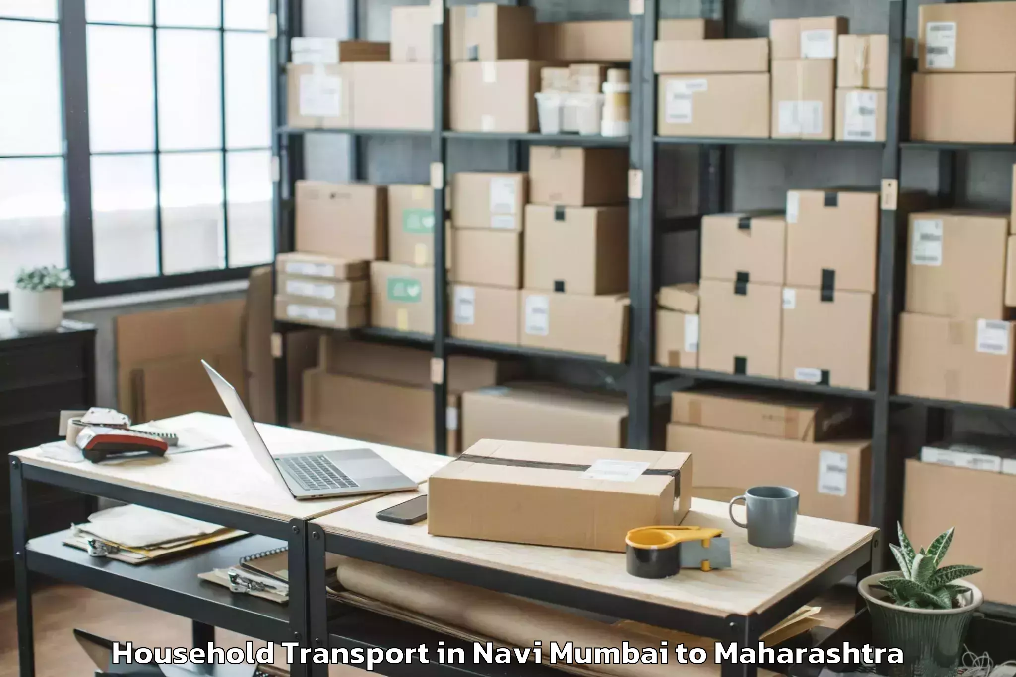 Top Navi Mumbai to Naigaon Khairgaon Household Transport Available